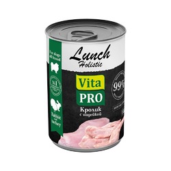 Vita Pro Lunch влажный корм для взрослых собак, с кроликом и индейкой, в соусе, в консервах - 400 г