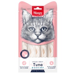 Wanpy Cat лакомство для кошек «нежное пюре» из тунца и креветок - 70 г
