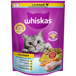 Whiskas сухой корм для стерилизованных кошек, подушечки с паштетом, с курицей - 800 г