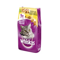 Whiskas полнорационный сухой корм для кошек, подушечки с паштетом, ассорти с курицей и индейкой - 1,9 кг