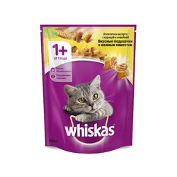 Whiskas полнорационный сухой корм для кошек, подушечки с паштетом, ассорти с курицей и индейкой - 800 г
