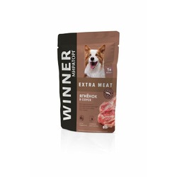 Мираторг Extra Meat полнорационный влажный корм для собак, с ягнёнком, кусочки в соусе, в паучах - 85 г