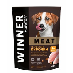 Мираторг Meat полнорационный сухой корм для собак мелких пород, с ароматной курочкой - 500 г