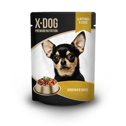 X-DOG влажный корм для собак, с курицей в соусе, в паучах - 85 г