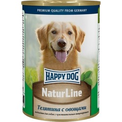 Happy Dog Natur Line полнорационный влажный корм для собак, фарш из телятины и овощей, в консервах - 410 г