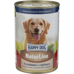 Happy Dog Natur Line полнорационный влажный корм для собак, фарш из телятины и сердца, в консервах - 410 г