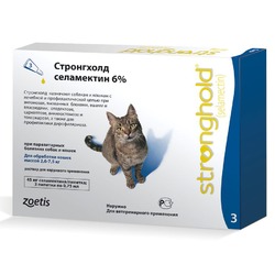 Zoetis Стронгхолд капли для кошек, против наружных паразитов, 2,6-7,5 кг, 3 пипетки х 0,75 мл - 45