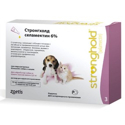 Zoetis Стронгхолд капли для котят и щенков, против наружных паразитов, 3 пипетки х 0,25 мл - 15 мг