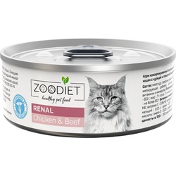 Zoodiet Renal Chicken&Beef влажный корм для кошек, для поддержания функции почек, с КУРИЦЕЙ и ГОВЯДИНОЙ, в консервах - 100 г