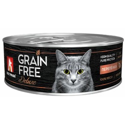 Зоогурман Grain Free Deluxe влажный корм для кошек, беззерновой, с перепелкой, кусочки в желе, в консервах - 100 г