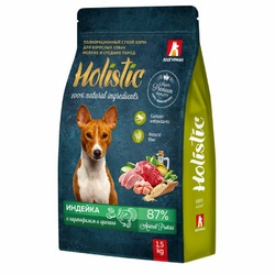 Зоогурман Holistic сухой корм для собак мелких и средних пород, с индейкой, картофелем и орегано - 1,5 кг
