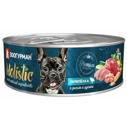 Зоогурман Holistic влажный корм для собак, паштет с перепелкой, рисом и цукини, в консервах - 100 г