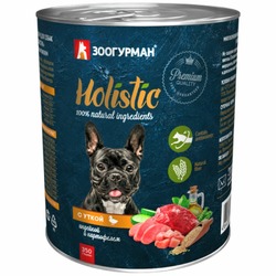 Зоогурман Holistic влажный корм для собак, паштет с уткой, индейкой и картофелем, в консервах - 350 г