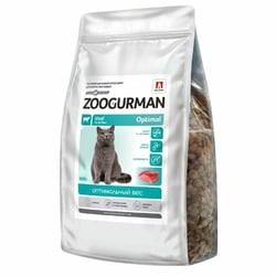 Зоогурман Optimal сухой корм для кошек, с телятиной - 600 г