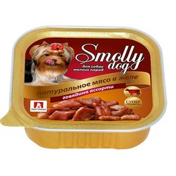 Зоогурман Smolly Dog влажный корм для собак мелких и средних пород, фарш из говядины, в ламистерах - 100 г