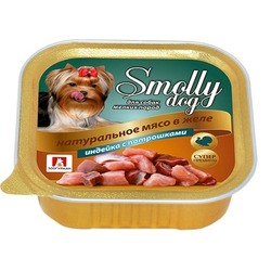 Зоогурман Smolly Dog влажный корм для собак мелких и средних пород, фарш из индейки с потрошками, в ламистерах - 100 г