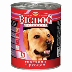 Зоогурман Big Dog влажный корм для собак средних и крупных пород, фарш из говядины с рубцом, в консервах - 850 г