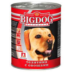Зоогурман Big Dog влажный корм для собак средних и крупных пород, фарш из телятины с овощами, в консервах - 850 г