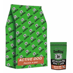 Zooring Active Dog 26/15 сухой корм для взрослых собак средних и крупных пород для кожи и шерсти с лососем и рисом - 2 кг