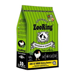 ZooRing Adalt Indoor сухой корм для кошек, с ципленком и розмарином - 10 кг