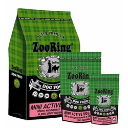 Zooring Mini Active Dog мясо молодых бычков 24/12 сухой корм для взрослых собак мелких пород с телятиной и рисом
