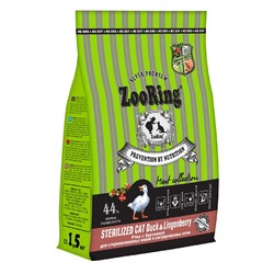 ZooRing Sterilized сухой корм для кошек, с уткой и брусникой - 1,5 кг