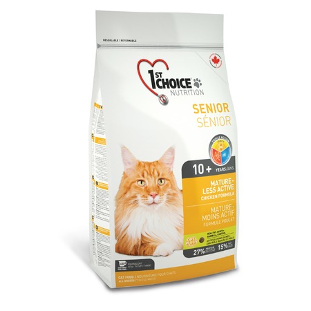 Сухой корм 1st Choice Senior or Less Active для стареющих и малоактивных кошек с цыпленком - 5,44 кг фото 1