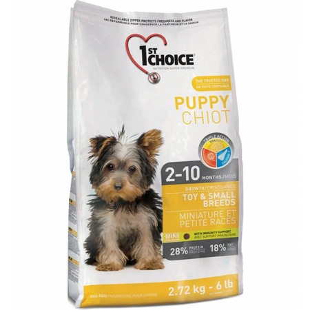 1st Choice Puppy Toy & Small Breeds сухой корм для щенков миниатюрных и мелких пород с курицей - 1 кг фото 1