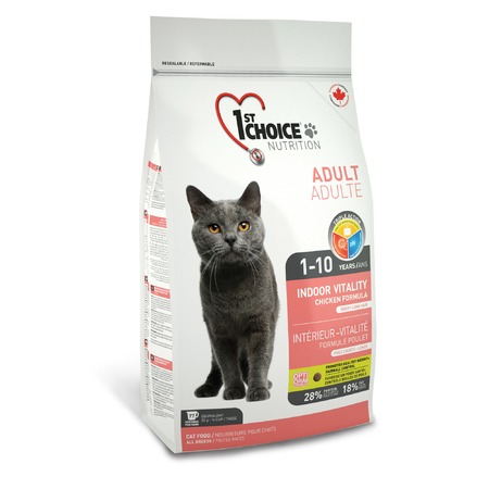 1st Choice Indoor Vitality сухой корм для домашних кошек с цыпленком - 2,72 кг фото 1
