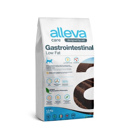 Alleva Care Cat Gastrointestinal Low Fat сухой диетический корм со сниженным уровнем жира для взрослых кошек, при заболеваниях ЖКТ - 1,5 кг фото 1