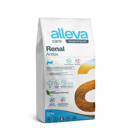 Alleva Care Cat Adult Renal-Antiox сухой диетический корм для взрослых кошек для поддержания функций почек - 1,5 кг фото 1