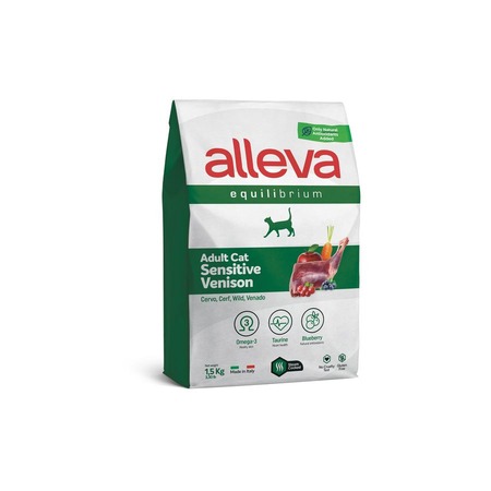 Alleva Equilibrium Sensitive Venison Adult Cat сухой корм для взрослых кошек при чувствительном пищеварении с олениной - 1,5 кг фото 1