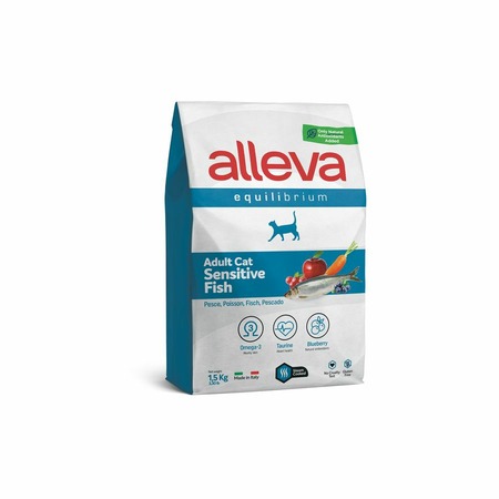 Alleva Equilibrium Adult Cat Sensitive Venison сухой корм для взрослых кошек с чувствительным пищеварением рыба - 1,5 кг фото 1