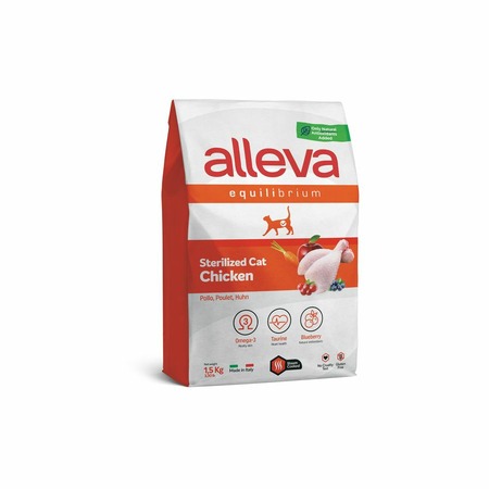 Alleva Equilibrium Adult Cat Sterilized Chicken сухой корм для взрослых стерилизованных кошек и кастрированных котов курица - 1,5 кг фото 1