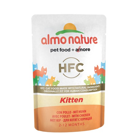 Almo Nature Classic Kitten Cuisine влажный корм для котят, с курицей, волокна в бульоне, в паучах - 55 г фото 1