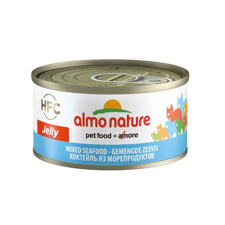 Almo Nature Legend Adult Cat Mixed Seafood влажный корм для кошек, с морепродуктами, кусочки в желе, в консервах - 70 г фото 1