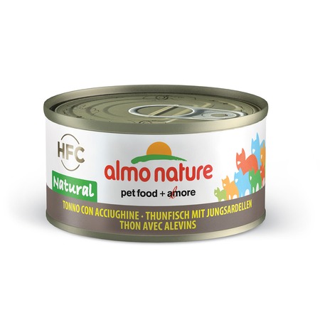 Almo Nature Legend Adult Cat Tuna & White Bait влажный корм для кошек, с тунцом и мальками, кусочки в бульоне, в консервах - 70 г фото 1