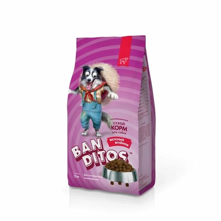 Banditos Вкусный Ягненок полнорационный сухой корм для собак, с ягненком - 12 кг фото 1