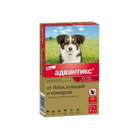 Elanco Адвантикс капли от блох, клещей и комаров для собак весом от 10 до 25 кг - 1 пипетка фото 1