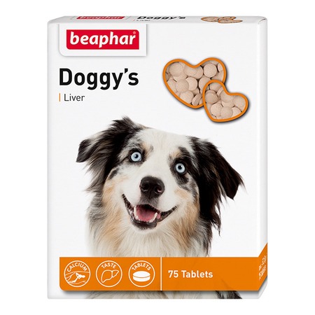 Beaphar Doggy`s + Liver витаминизированное лакомство для собак с печенью - 75 таблеток фото 1