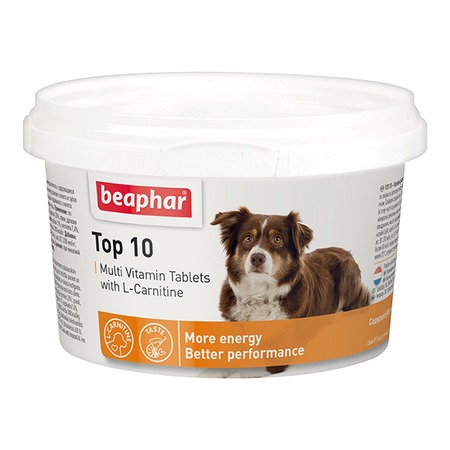 Beaphar Top 10 мультивитамины для собак с L-карнитином - 180 таблеток фото 1