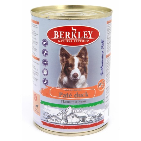 Berkley №3 для взрослых собак всех пород, паштет с уткой, в консервах - 400 г фото 1
