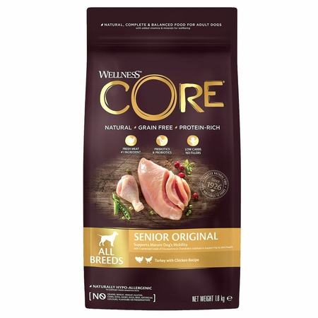 Wellness Core сухой корм для пожилых собак всех пород с индейкой и курицей 1,8 кг фото 1