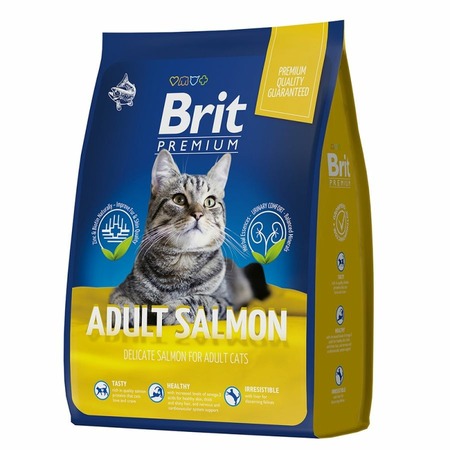 Brit Premium Cat Adult Salmon полнорационный сухой корм для кошек, с лососем - 400 г фото 1