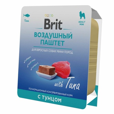 Brit Premium полнорационный влажный корм для собак мелких пород, воздушный паштет с тунцом, ламистерах - 100 г фото 1