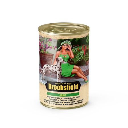 Brooksfield Adult Dog влажный корм для собак с говядиной, уткой и рисом в консервах - 400 г фото 1