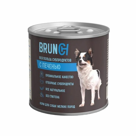 Brunch влажный корм для взрослых собак с печенью в консервах - 240 г х 12 шт фото 1