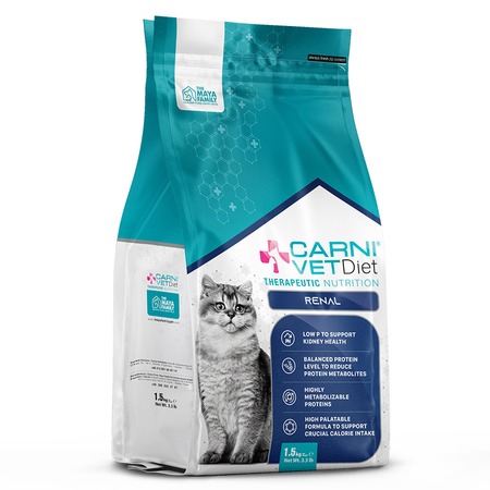 Carni Vet Diet Cat Renal сухой корм для кошек при хронической почечной недостаточности, поддержание здоровья почек, диетический, с курицей - 1,5 кг фото 1