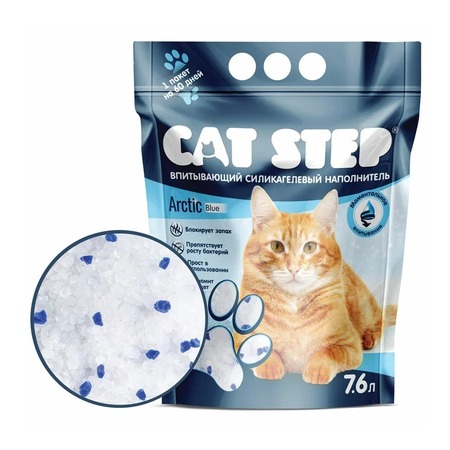 Наполнитель Cat Step для кошачьих туалетов силикагелевый впитывающий - 7,6 л фото 1