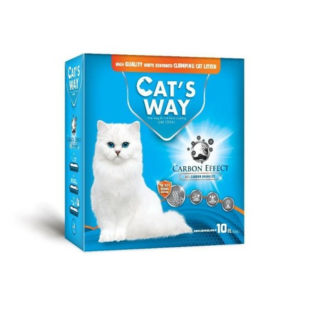 Cats way Box White Cat Litter With Active Carbon наполнитель комкующийся для кошачьего туалета без запаха с углем (коробка) 10 л фото 1